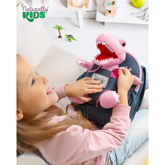 🆕 Girls Pink Stuffed Animal Toy Small Kids Dinosaur Toddler Backpack Gifts - Picture 9 of 9